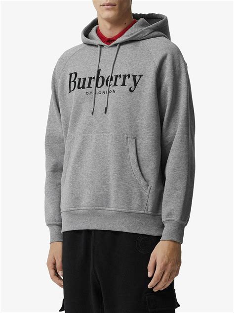burberry grey logo hoodie